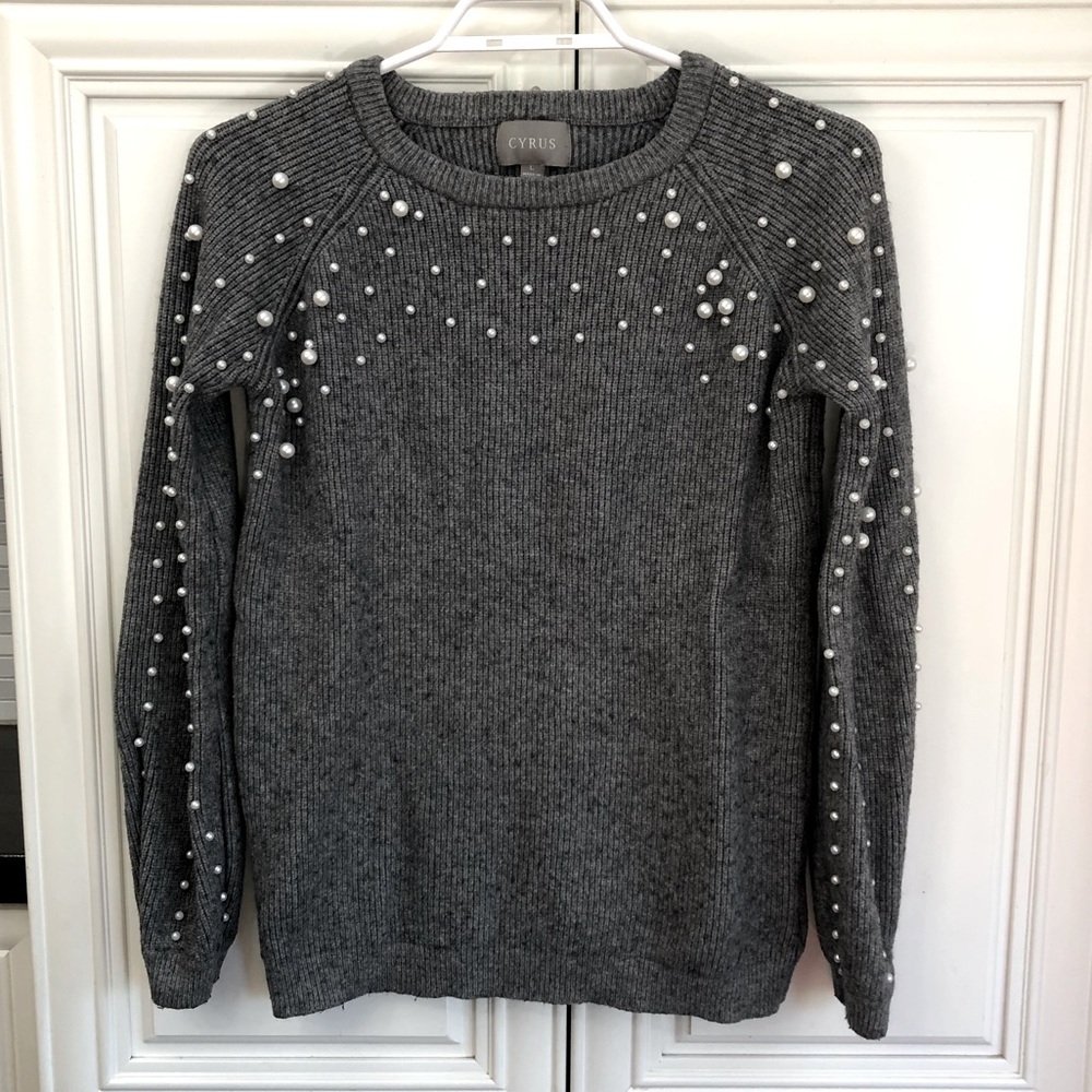 Cyrus women’s pearl embellished sweater